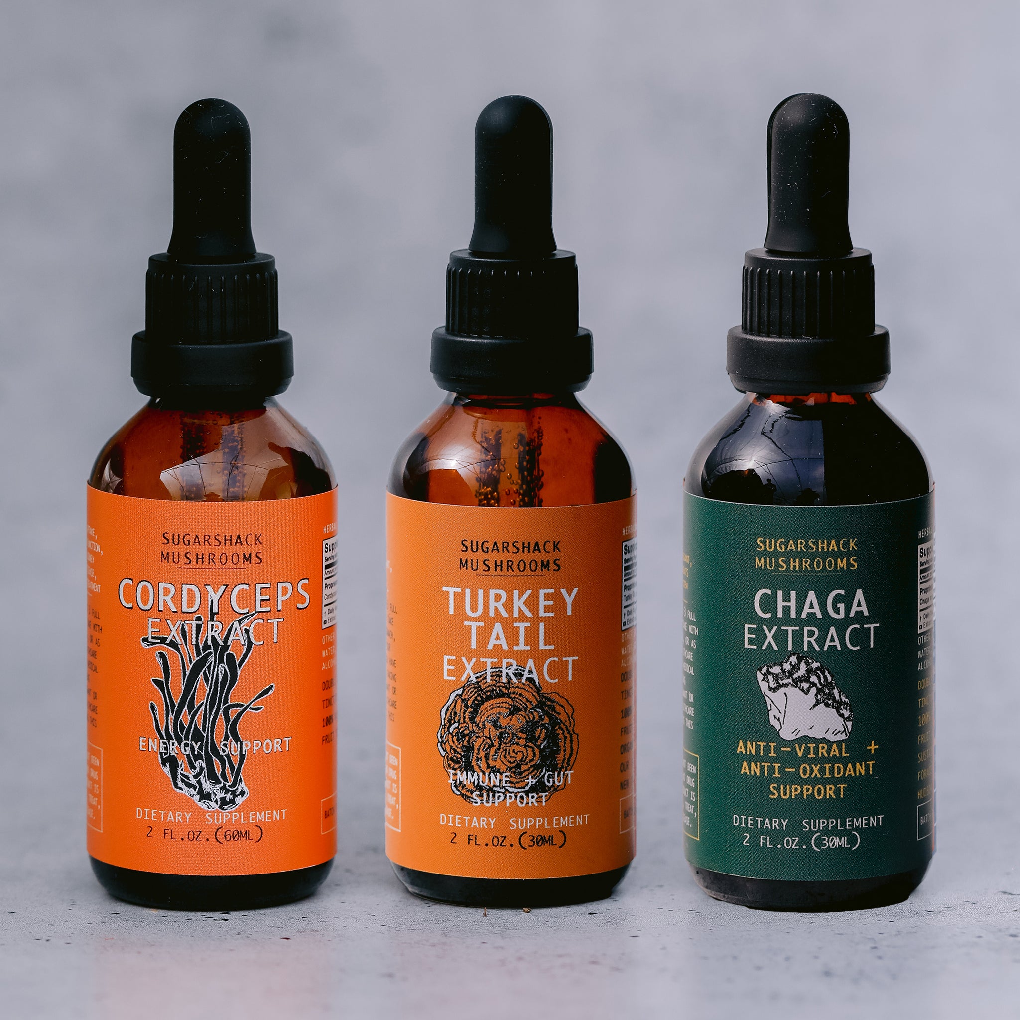 Endurance and Immunity Trio | Cordyceps, Chaga & Turkey Tail