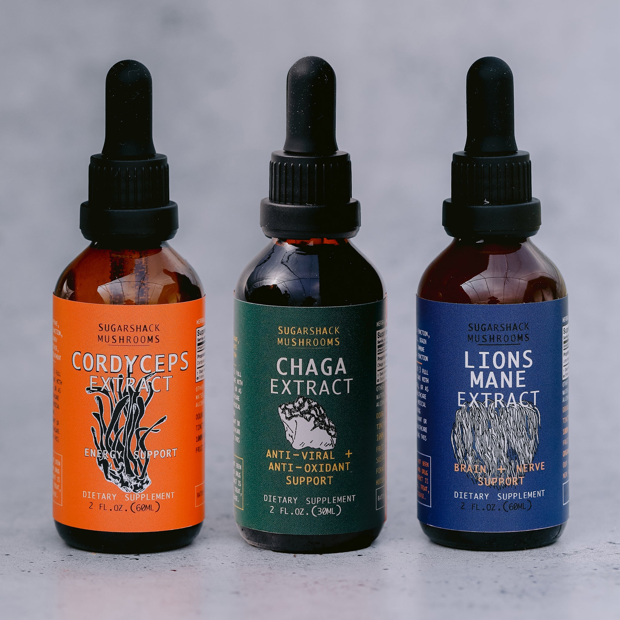 Energy and Focus Defense Trio | Lion's Mane, Cordyceps & Chaga