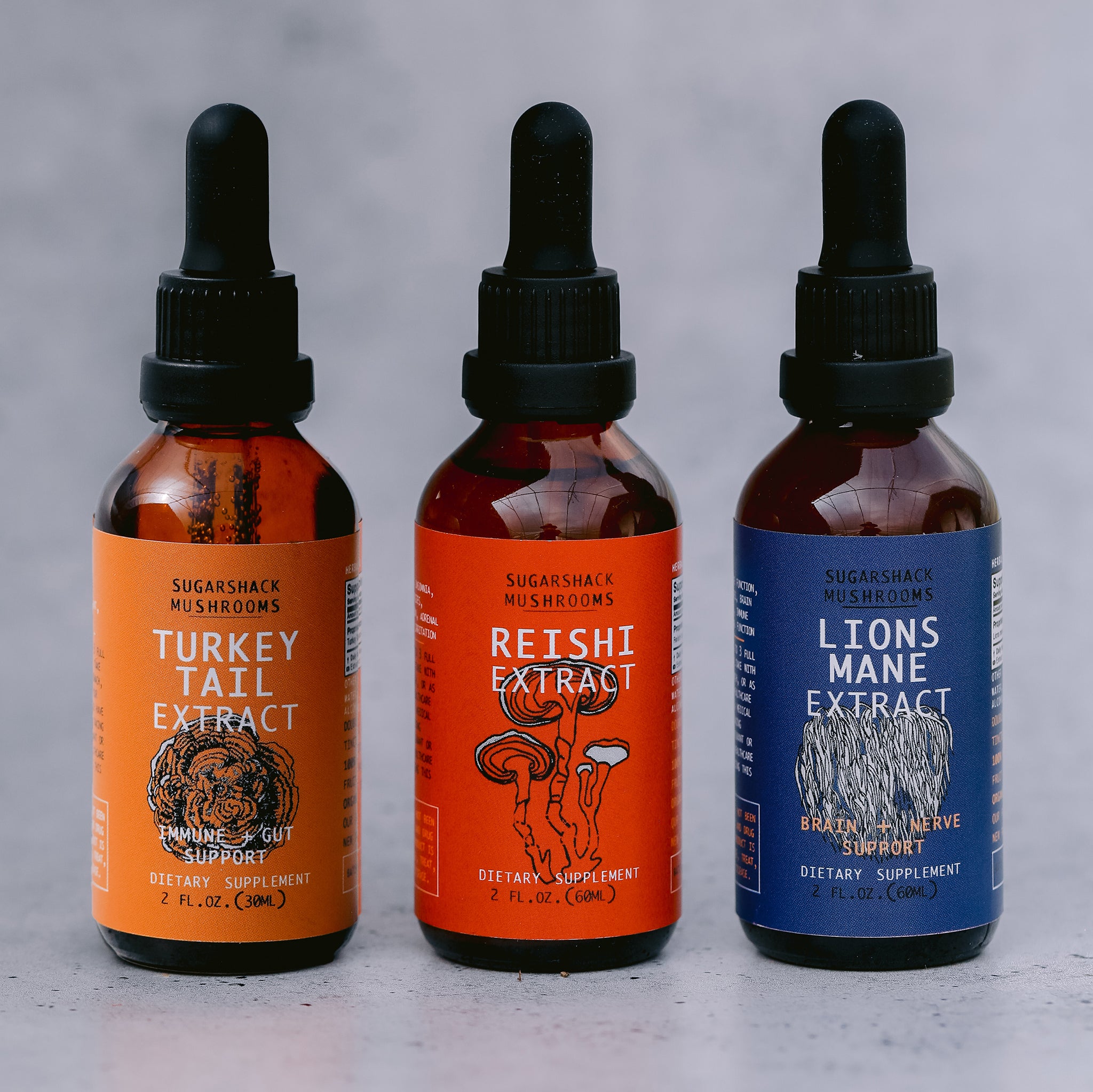 Focus and Gut-Brain Trio | Reishi, Lion's Mane & Turkey Tail