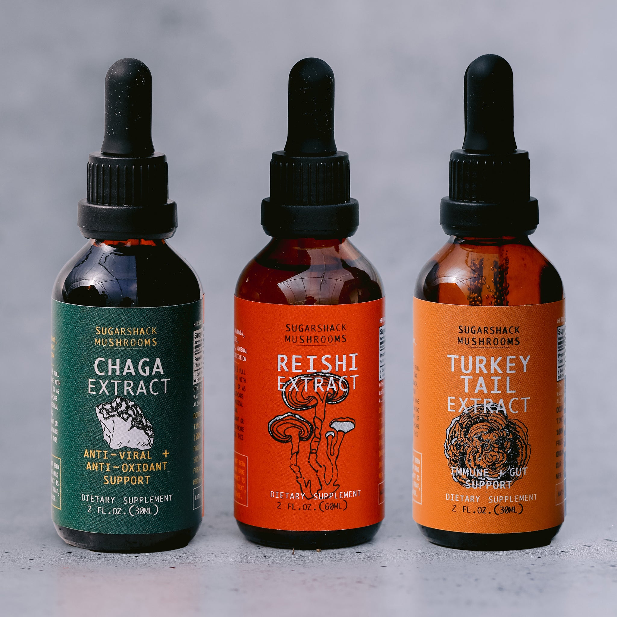 Immune and Gut Harmony Trio | Reishi, Turkey Tail & Chaga
