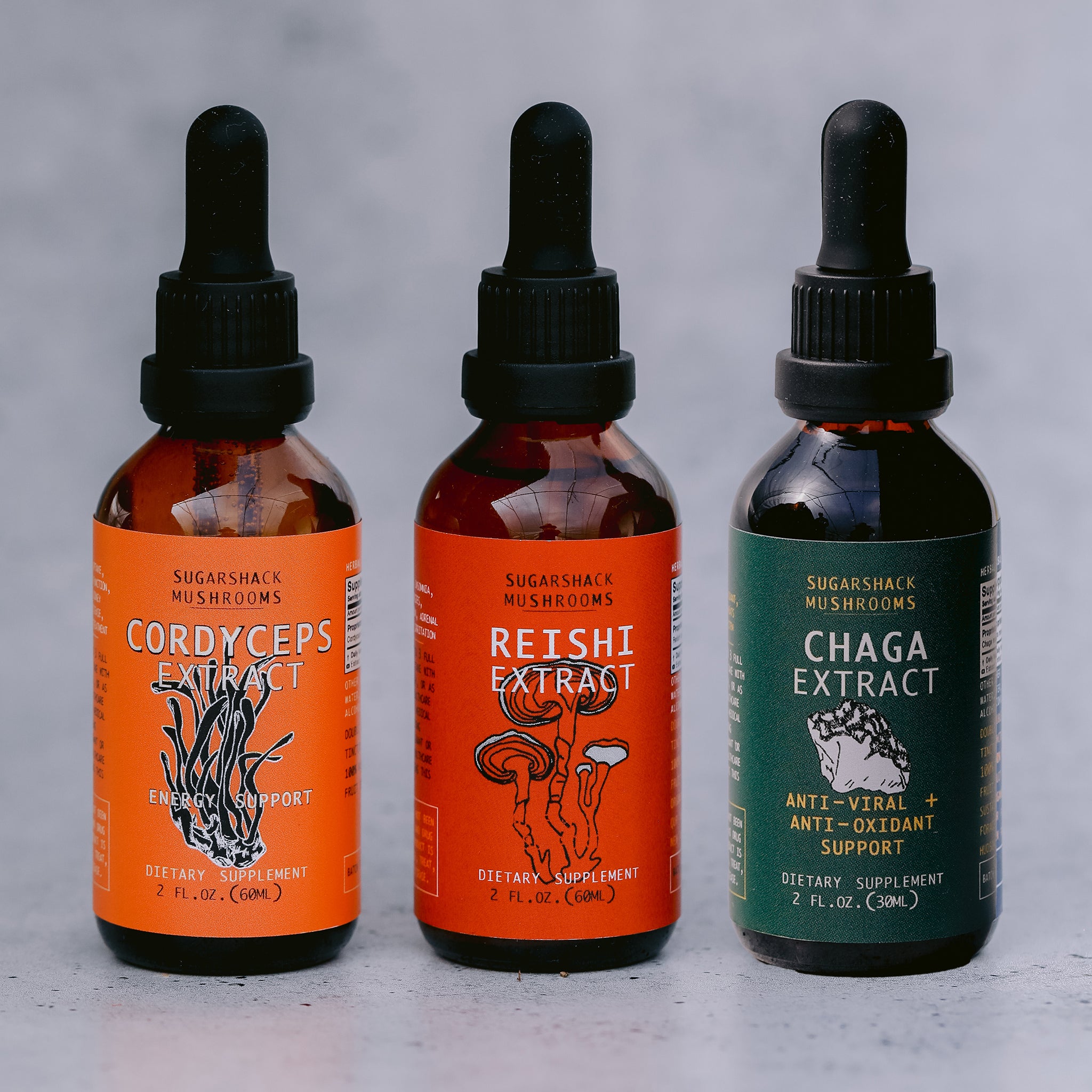 Energy and Protection Trio | Reishi, Cordyceps & Chaga