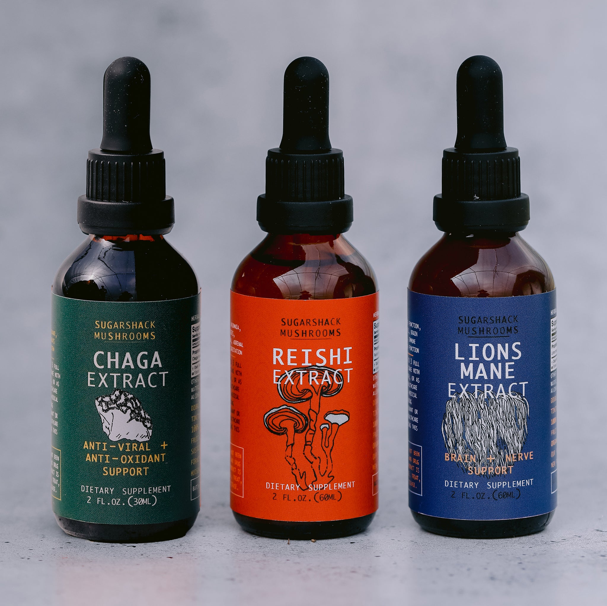 Focused Immunity Trio | Reishi, Lion's Mane & Chaga